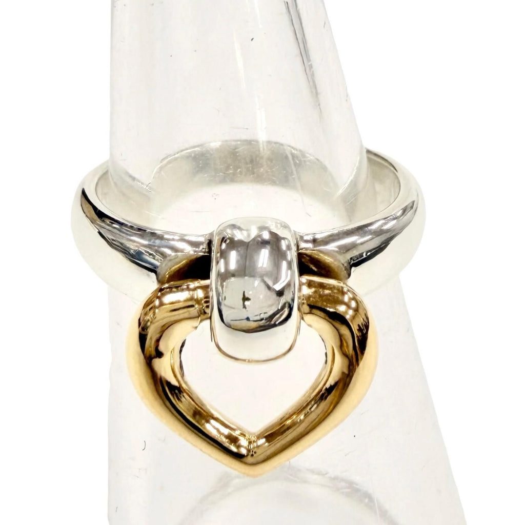 Hermes Heart Knock Ring 925 750 Silver Gold