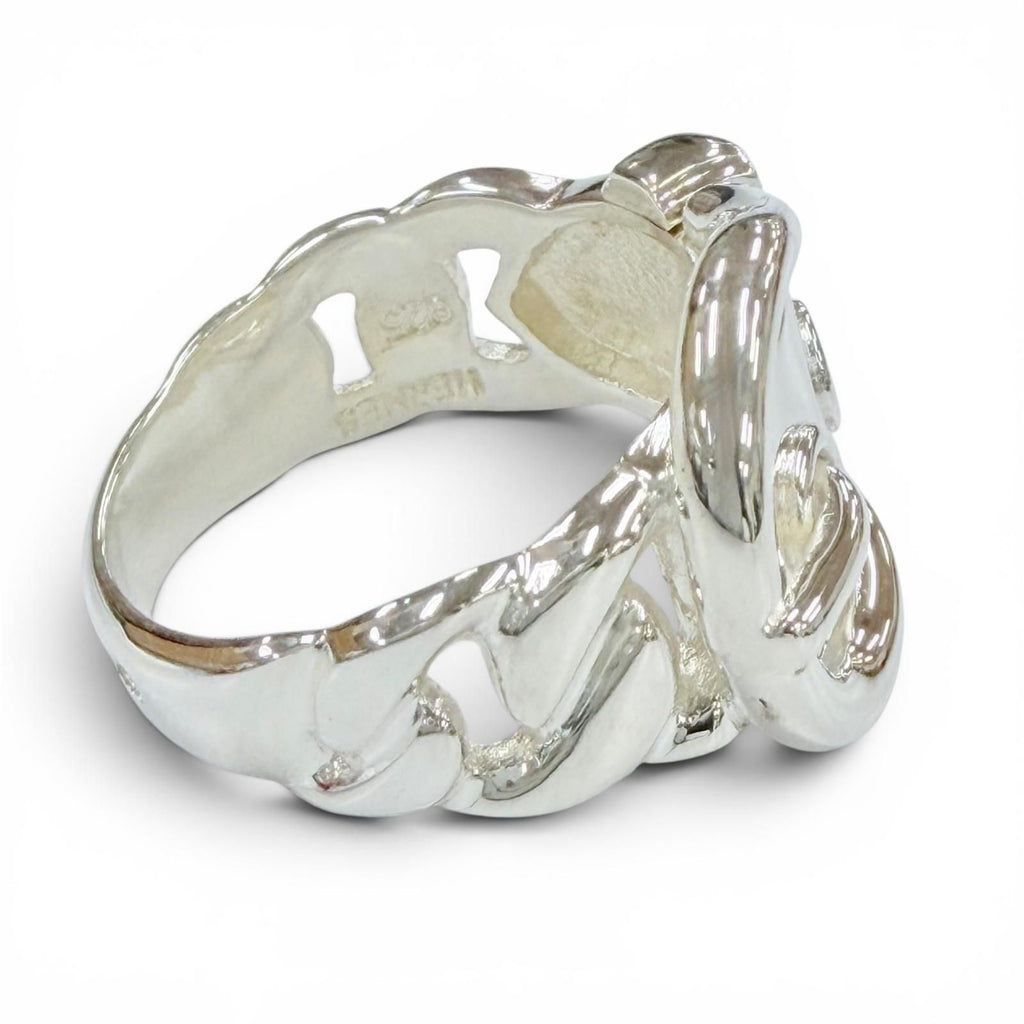 Hermes Vintage Book le Cellier Ring 925 Silver — view 5