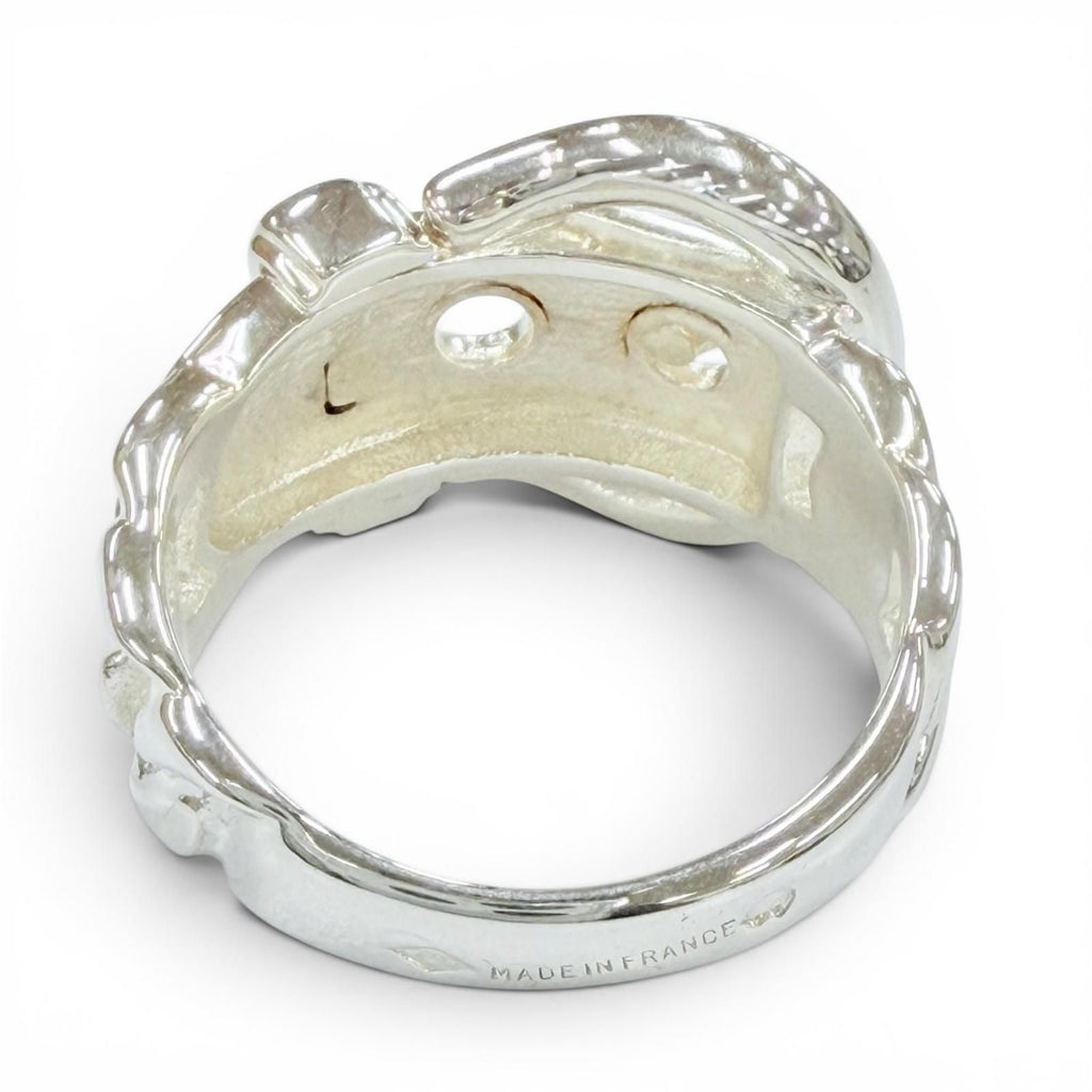 Hermes Vintage Book le Cellier Ring 925 Silver — view 4