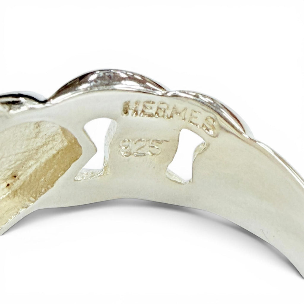 Hermes Vintage Book le Cellier Ring 925 Silver — view 7
