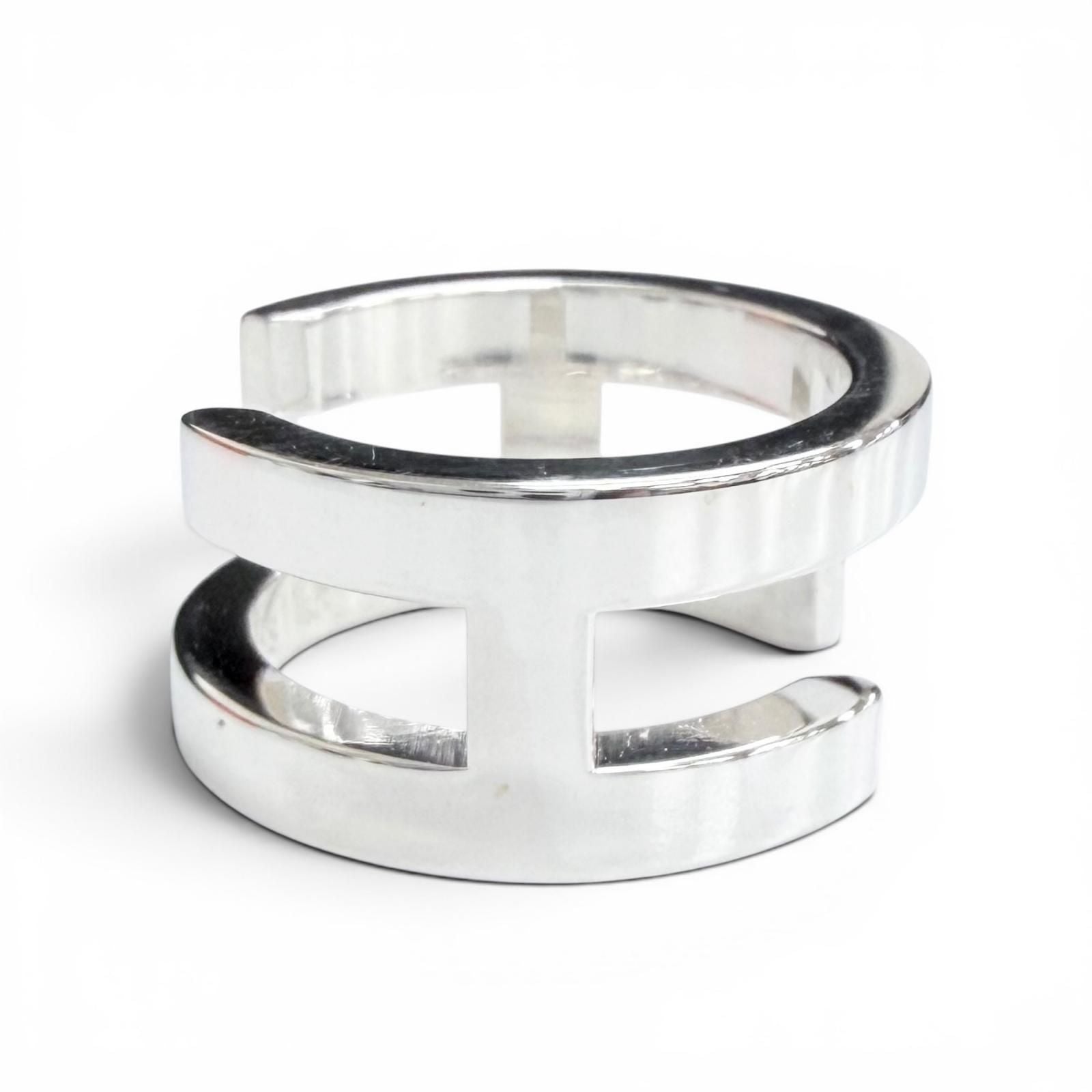 Hermes Symbol Ring Silver 48 Large Recommended — view 4