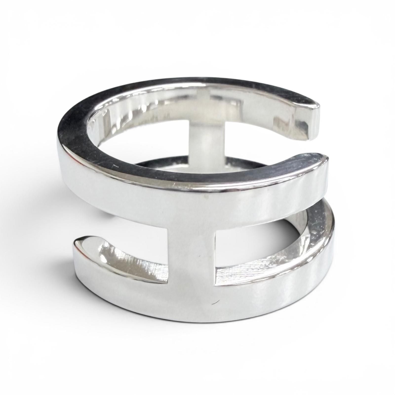 Hermes Symbol Ring Silver 48 Large Recommended — view 5