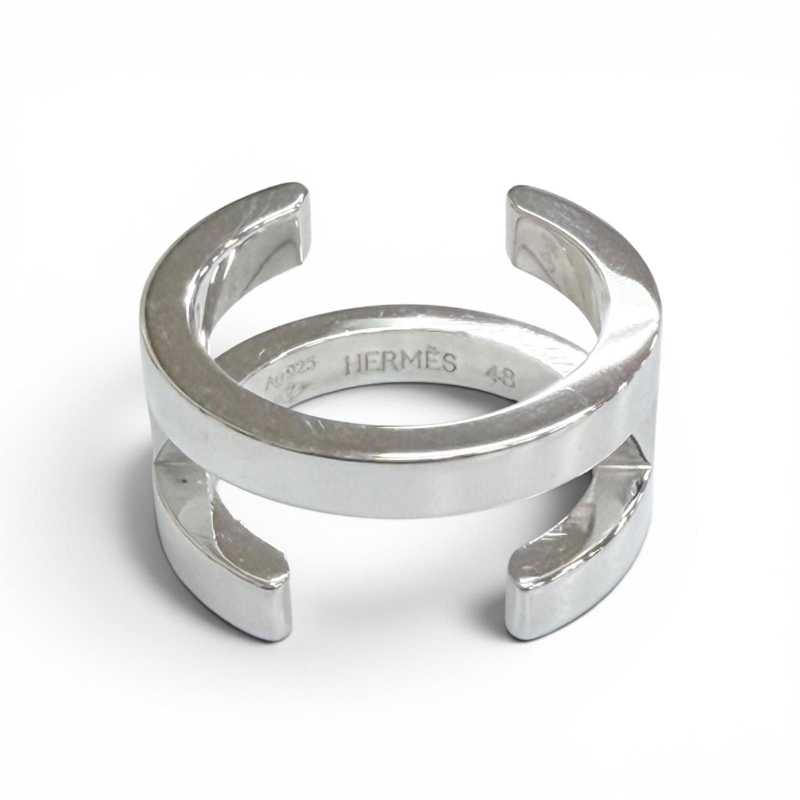 Hermes Symbol Ring Silver 48 Large Recommended — view 3