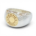 Hermes Vintage 925 750 Series Ring Silver Gold
