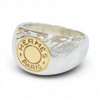 Hermes Vintage 925 750 Series Ring Silver Gold