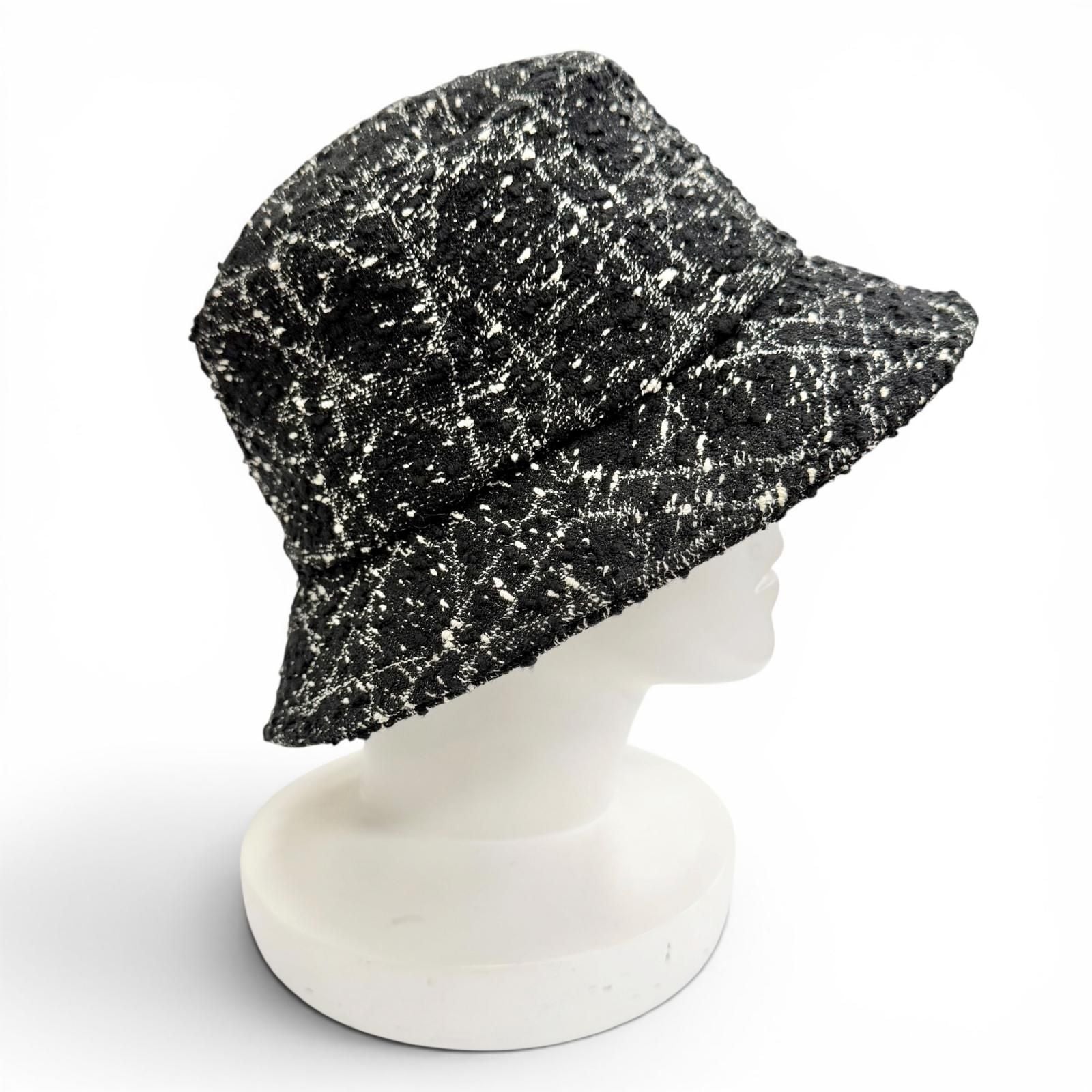Dior Teddy-d Bob Hat Macro Cannage Bucket Hat Black 59 — view 4