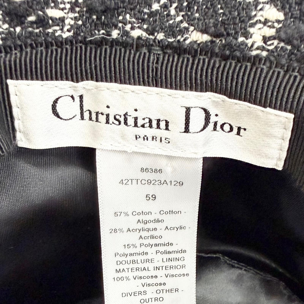 Dior Teddy-d Bob Hat Macro Cannage Bucket Hat Black 59 — view 7