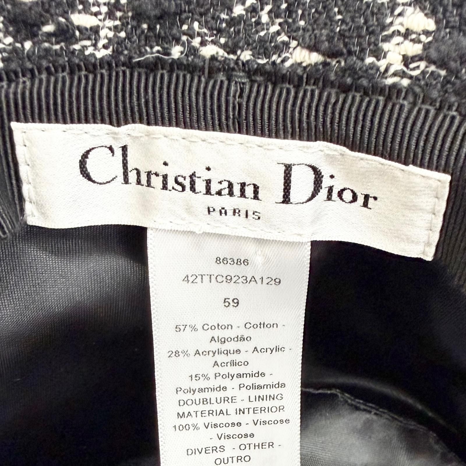 Dior Teddy-d Bob Hat Macro Cannage Bucket Hat Black 59 — view 7