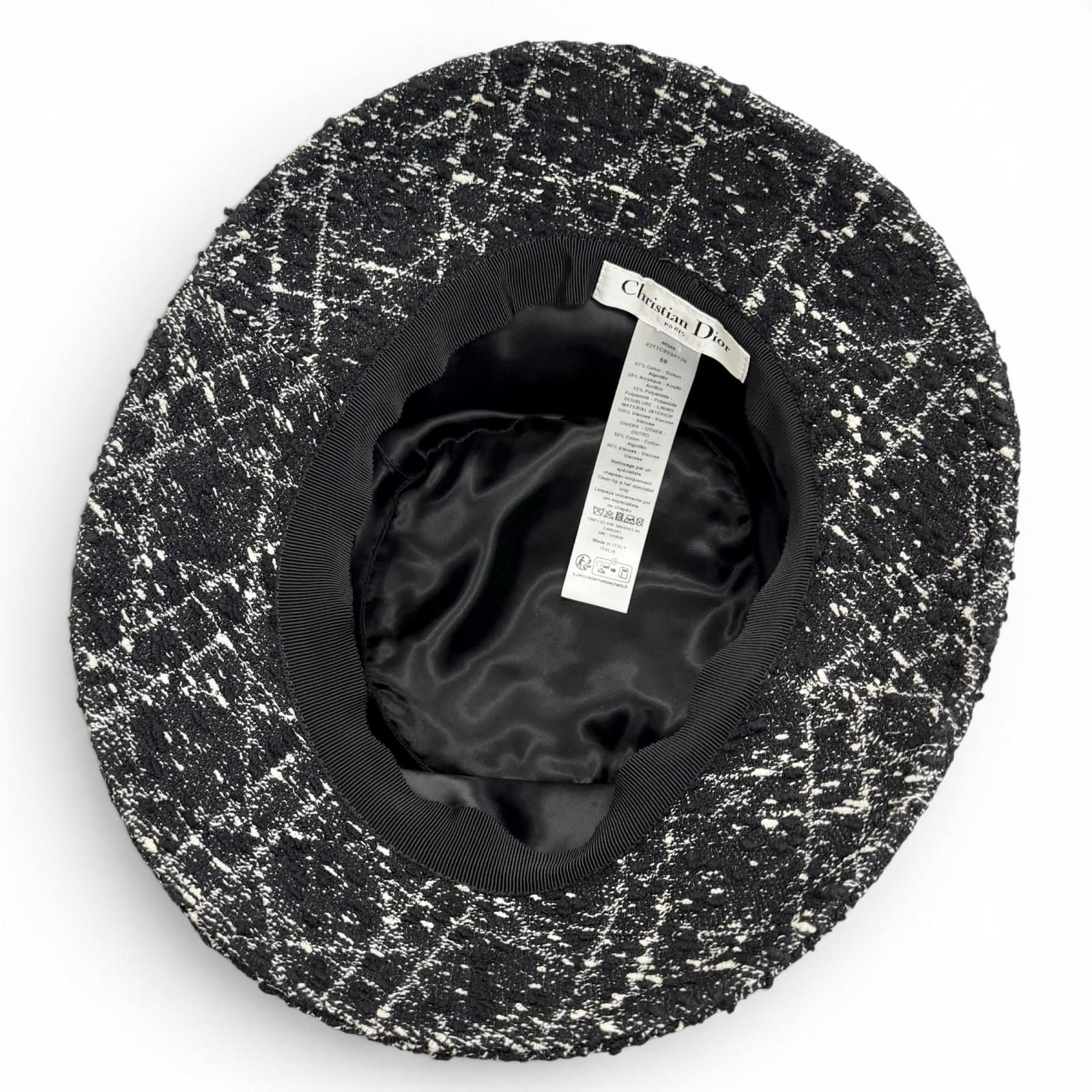 Dior Teddy-d Bob Hat Macro Cannage Bucket Hat Black 59 — view 6