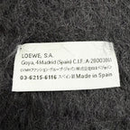 Loewe Mohair Wool Anag Lambskin Patch Fringe Long Scarf Black — view 7