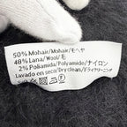 Loewe Mohair Wool Anag Lambskin Patch Fringe Long Scarf Black — view 8