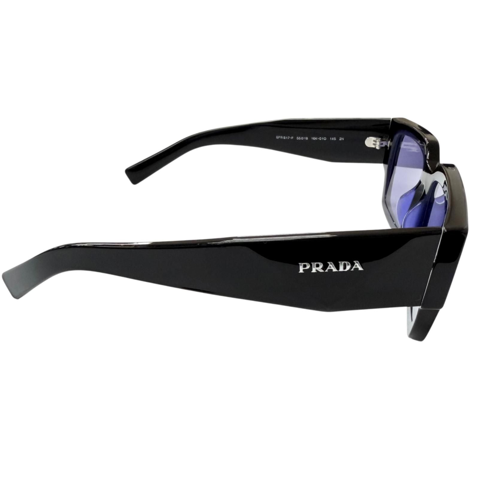 Prada Symbol Sunglasses Eyewear Square Black Purple Lens 55 — view 5