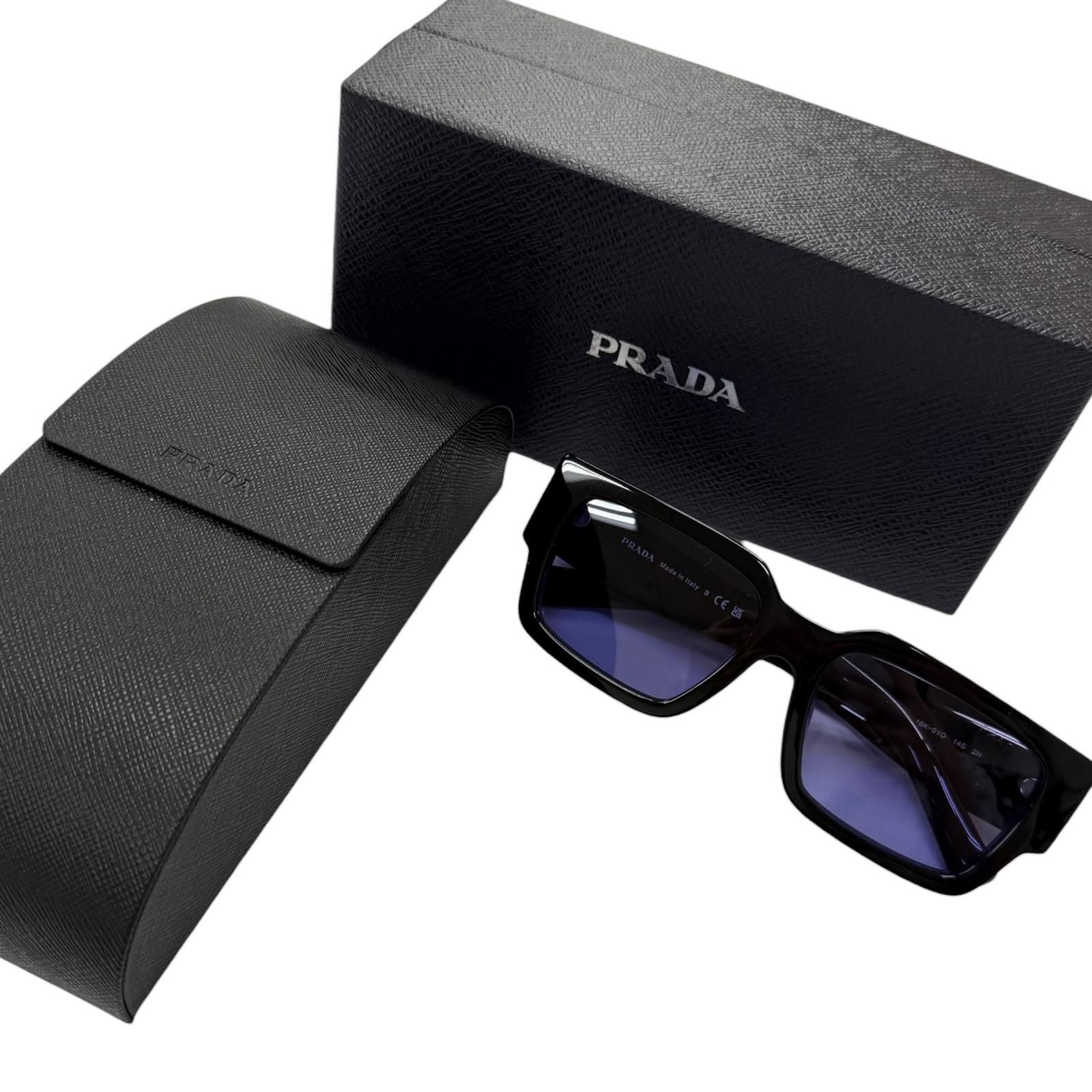 Prada Symbol Sunglasses Eyewear Square Black Purple Lens 55 — view 2