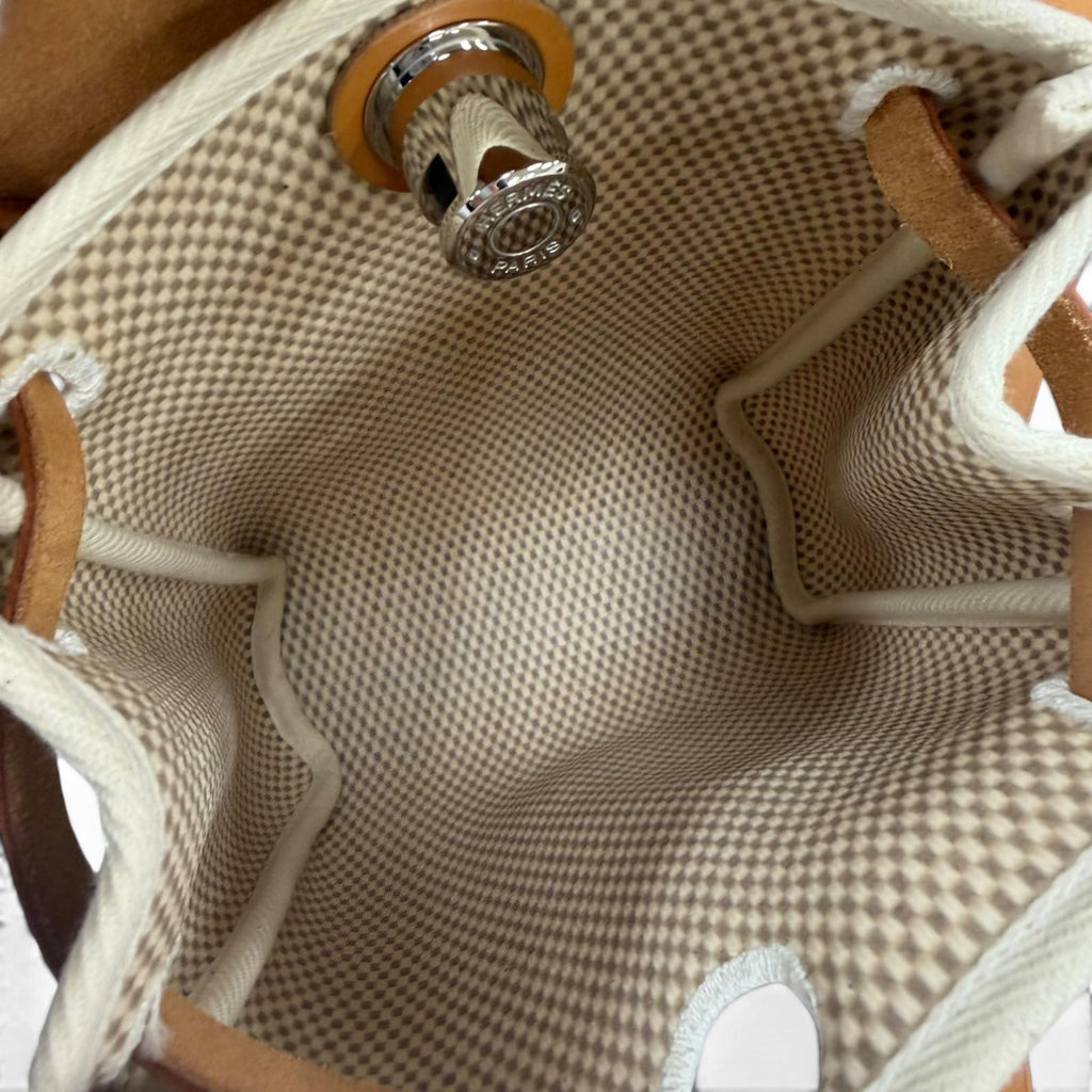 Hermes Herbag TPM Shoulder Bag Toile GM Officier Natural Beige Black — view 9