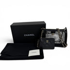 Chanel CC Logo Pouch Leather Replacement Mesh Chain Shoulder Bag Black Gold — view 2