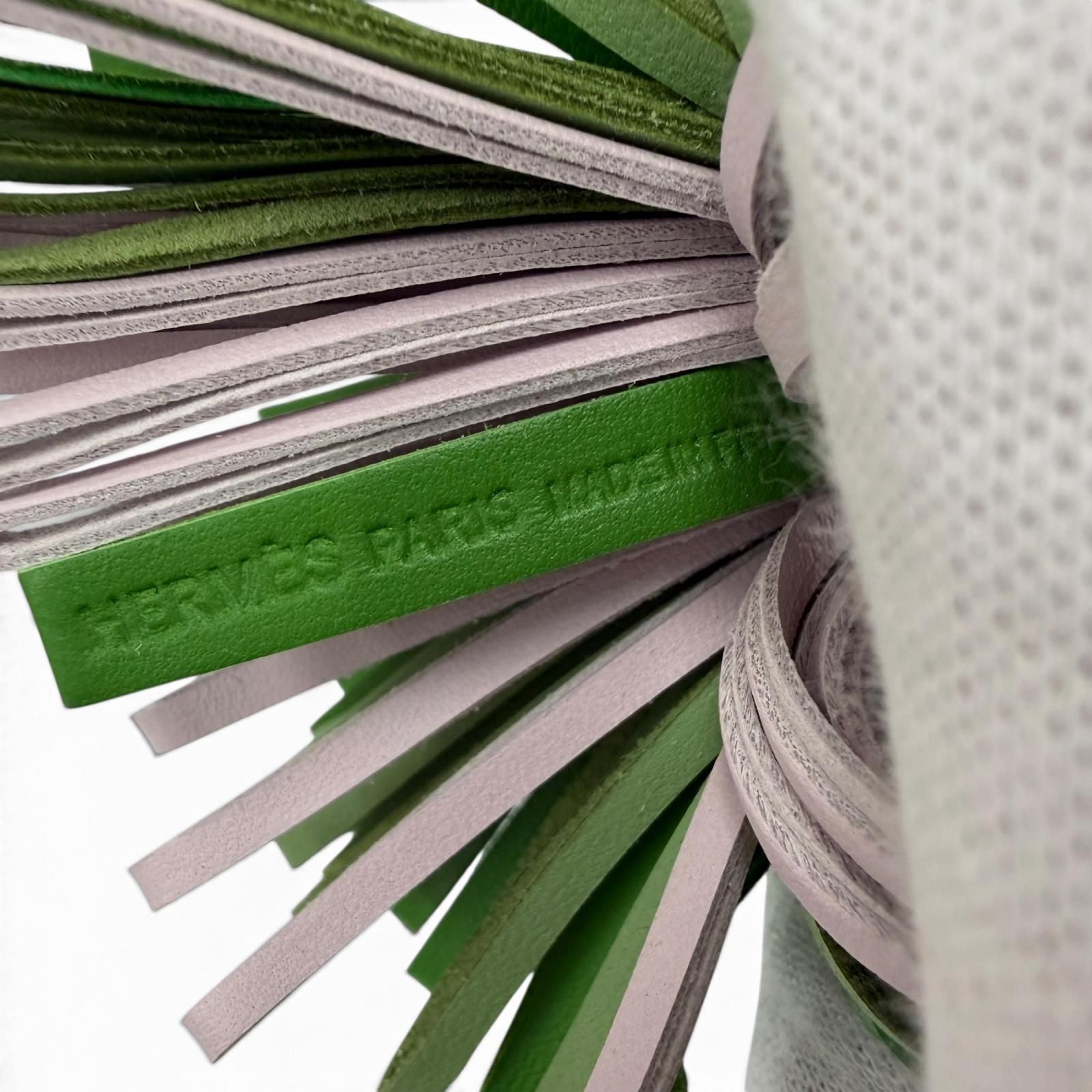 Hermes Carmen Agno Milo Vert Yucca Fizz Mauvepere Tricolor Bag Charm — view 6