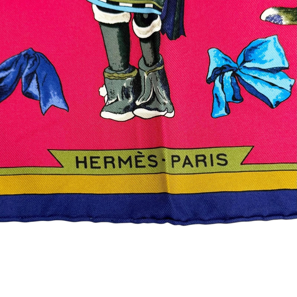 Hermes Kachina Hopi Carre 90 Silk 100% Scarf Red Navy — view 4
