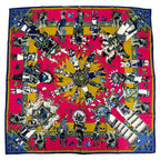 Hermes Kachina Hopi Carre 90 Silk 100% Scarf Red Navy