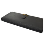 Hermes Bearn Souffle Chevre Logo Gold Wallet Leather Black — view 4
