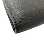 Hermes Bearn Souffle Chevre Logo Gold Wallet Leather Black — view 5
