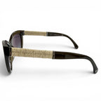 Chanel CC Logo Linen Rope Cat Eye Gradient Lens Sunglasses Khaki Eyewear — view 4