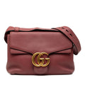 Gucci GG Marmont Crossbody Shoulder Bag Pink Red Leather