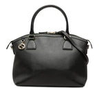 Gucci Interlocking 2-Way Shoulder Bag Black Leather