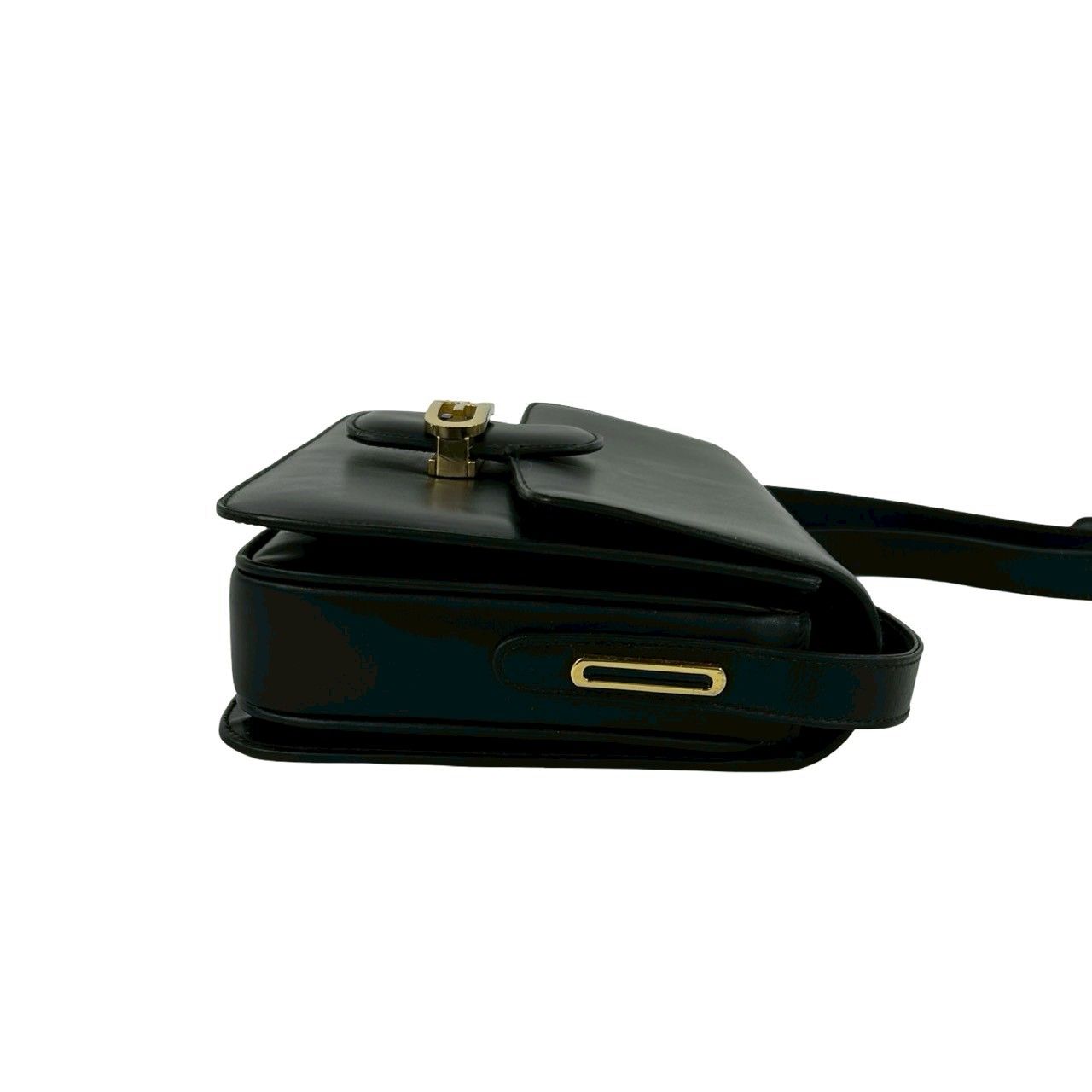 Gucci Vintage GG Logo Calf Leather Shoulder Bag Pochette Black — view 6