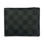 Louis Vuitton Bifold Wallet Damier Graphite Portefeuille Florin Initial