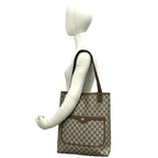 Gucci Vintage Sherry Line GG Logo Leather Tote Brown — view 2