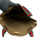 Gucci Vintage Sherry Line GG Logo Leather Tote Brown — view 9