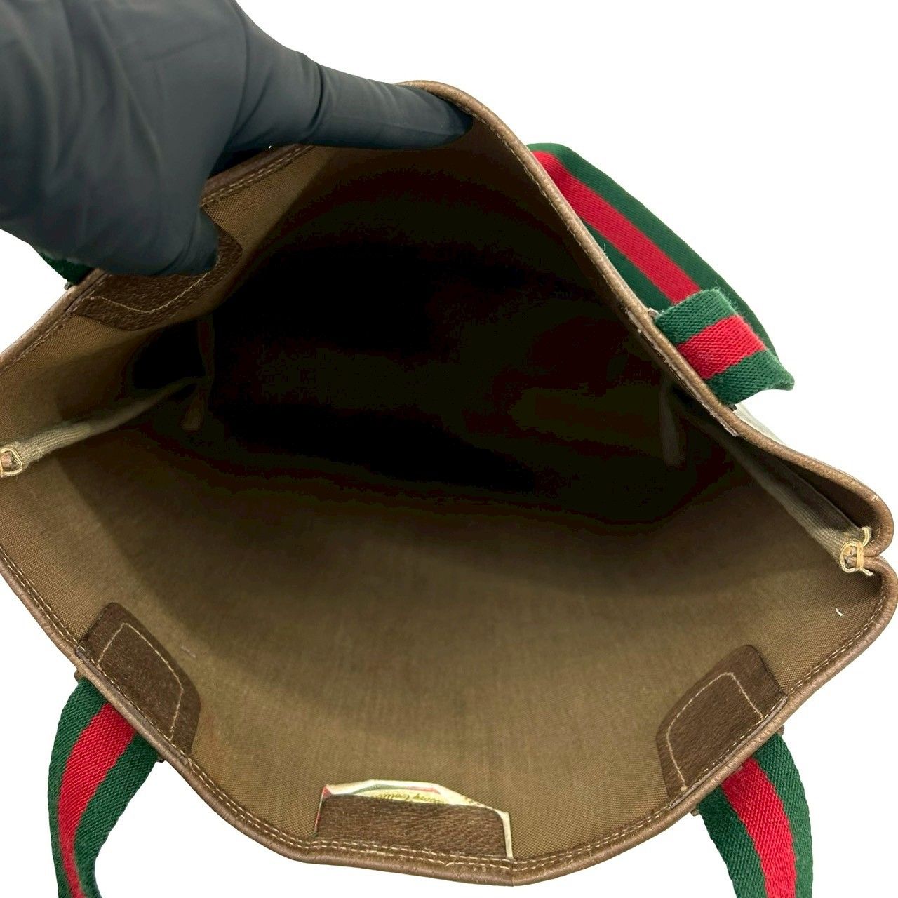Gucci Vintage Sherry Line GG Logo Leather Tote Brown — view 9
