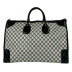 Gucci Vintage GG Pattern Logo Leather Boston Bag Navy — view 3