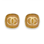 Chanel Square CC Logo Earrings