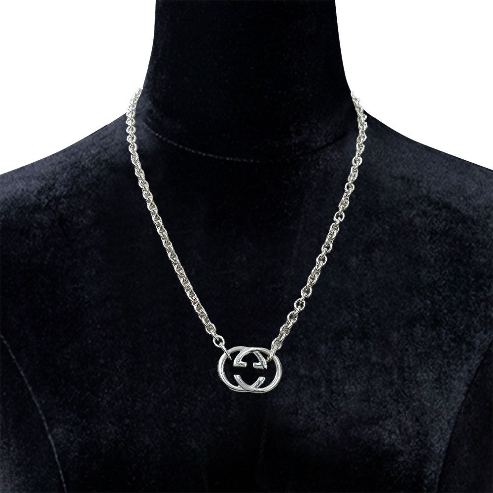 Gucci Interlocking Necklace Silver — view 5