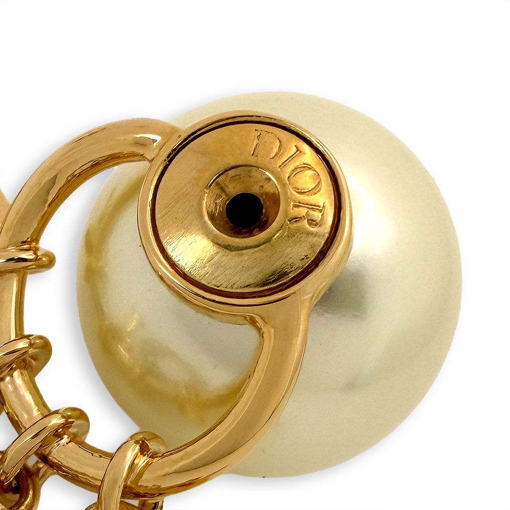 Dior Rhinestone Faux Pearl Earrings — view 3