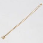 Celine Rhinestone Triomphe Necklace Metal — view 4