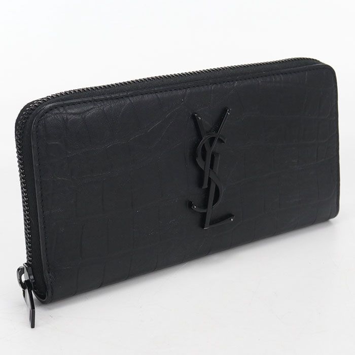 Saint Laurent Full Zip Wallet Zip Around Calfskin