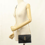 Saint Laurent Cassandra Envelope Chain Wallet Leather Shoulder — view 6