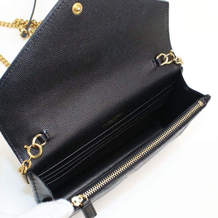 Saint Laurent Cassandra Envelope Chain Wallet Leather Shoulder — view 3