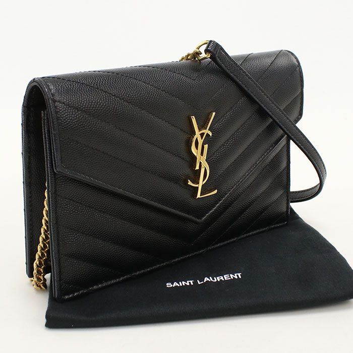 Saint Laurent Cassandra Envelope Chain Wallet Leather Shoulder