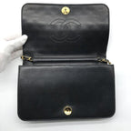 Chanel CC Logo Quilted Push Lock Chain Shoulder Bag Black — view 7