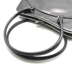 Prada Leather Kiss Lock Hand Bag Black — view 6