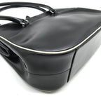 Prada Leather Kiss Lock Hand Bag Black — view 4