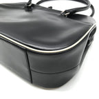 Prada Leather Kiss Lock Hand Bag Black — view 5