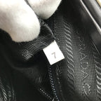 Prada Leather Kiss Lock Hand Bag Black — view 9