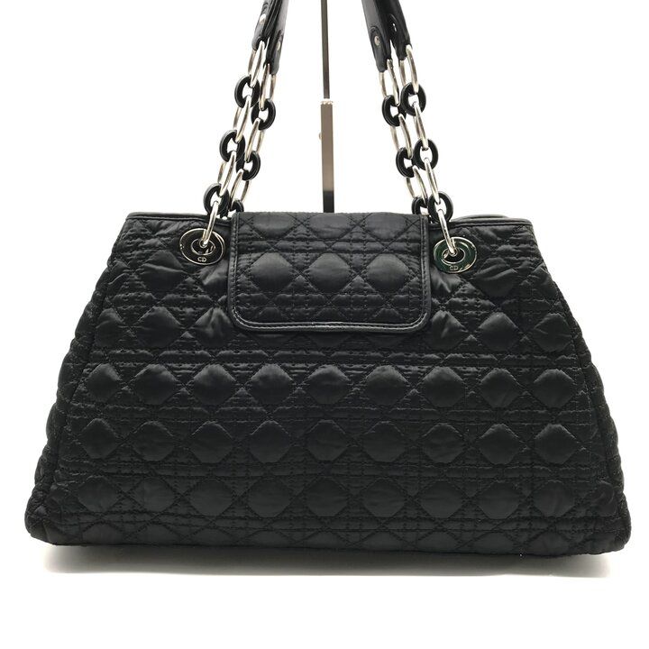 Dior Nylon Cannage Chain Hand Tote Black — view 3