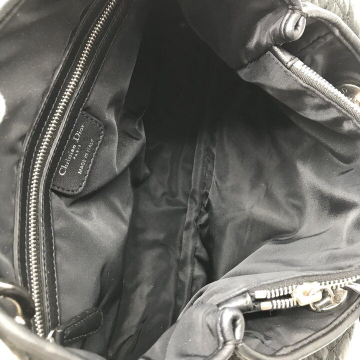Dior Nylon Cannage Chain Hand Tote Black — view 9