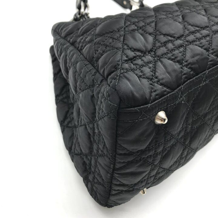 Dior Nylon Cannage Chain Hand Tote Black — view 6
