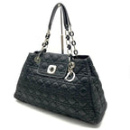 Dior Nylon Cannage Chain Hand Tote Black — view 2